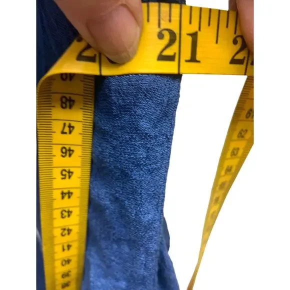 Fig and Flower Blue Floral Anthropologie Top Puff Sleeve Embroidered Size L - Picture 6 of 7